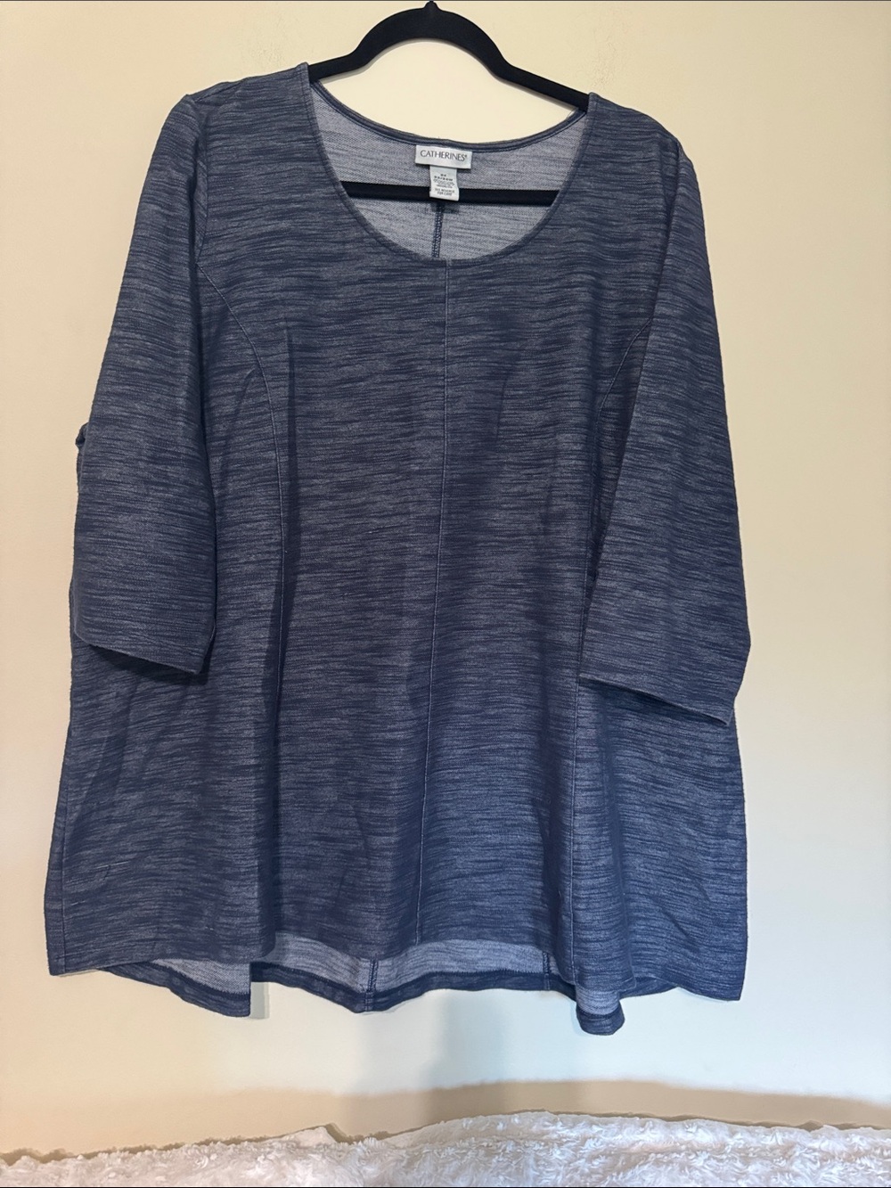 Catherines Heathered Indigo Scoop Neck Tunic